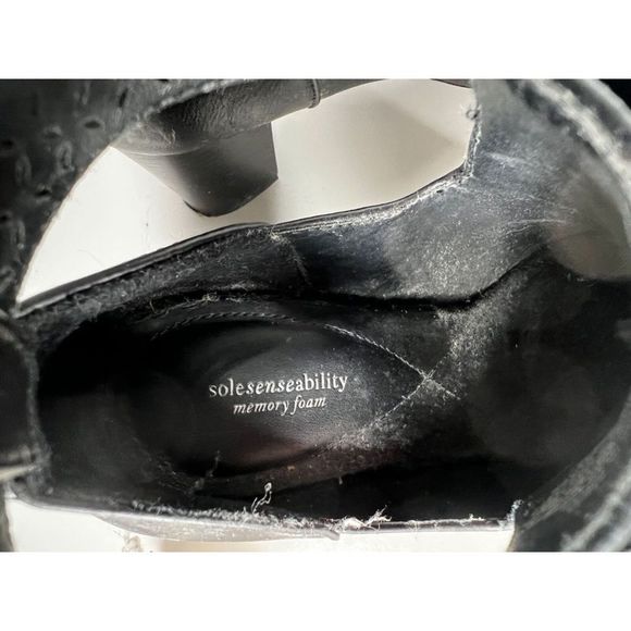 Sole Senseability Kohls Ankle Shoes Booties Sz 7 Faux Leather Peep Toe - Picture 6 of 8